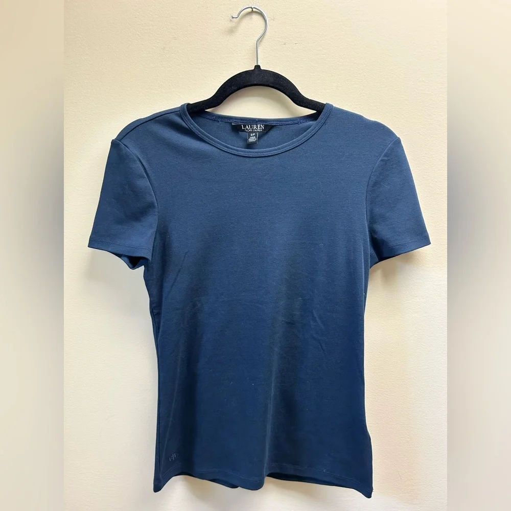 Lauren Ralph Lauren (Black Label) Navy Short Sleeve Tee - Picture 3 of 6